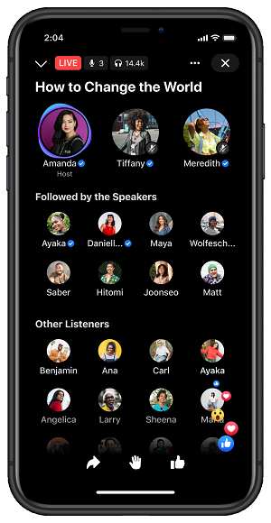 Facebook audio rooms
