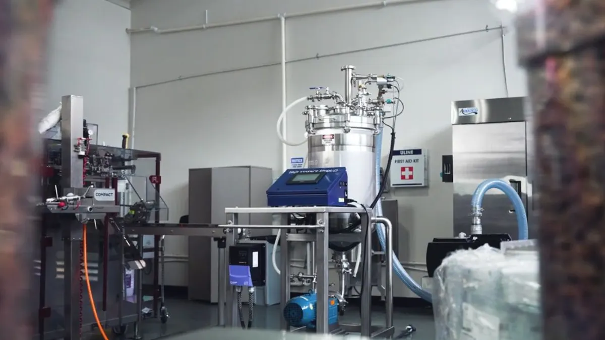 An industrial machine in a food factory.