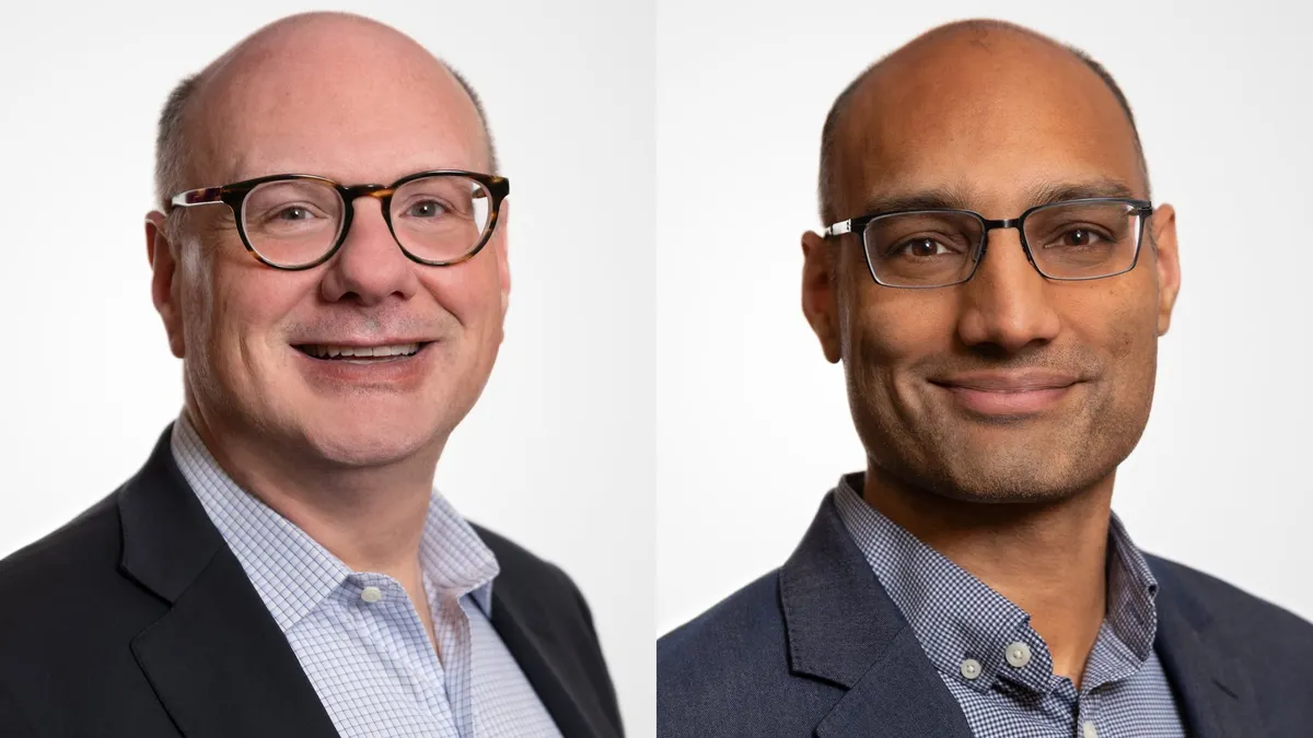A composite photo of Paul Yaworsky and Rahul Ballal, Mediar Therapeutics' chief scientific officer and chief executive officer respectively.