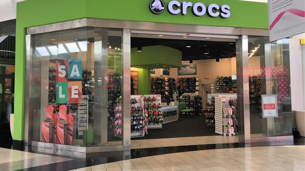 A Crocs storefront