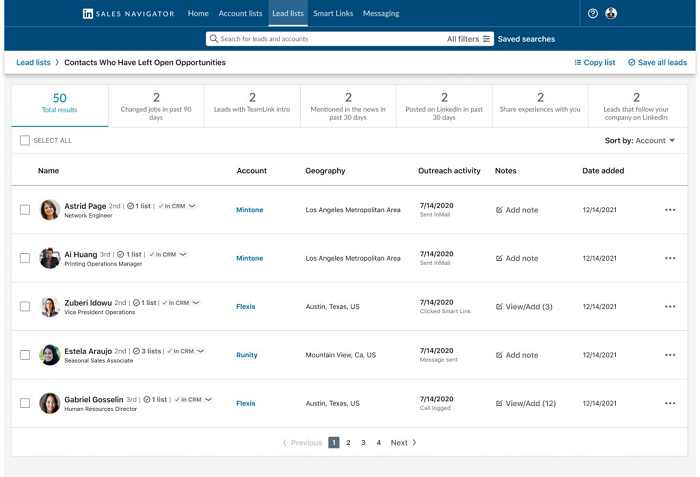LinkedIn Sales Navigator update