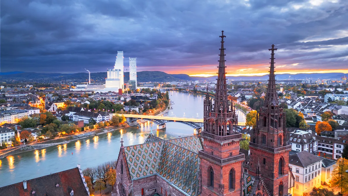 A cityscape photo of Basel, Switzerland.