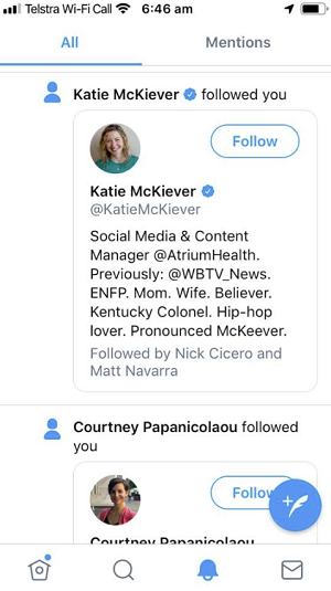 Twitter follow format update example