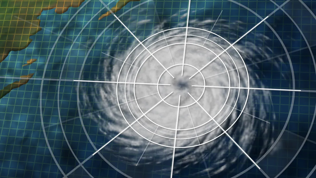 tracking hurricane over map