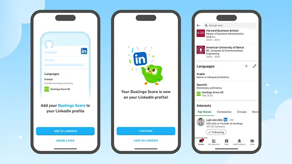 LinkedIn Duolingo
