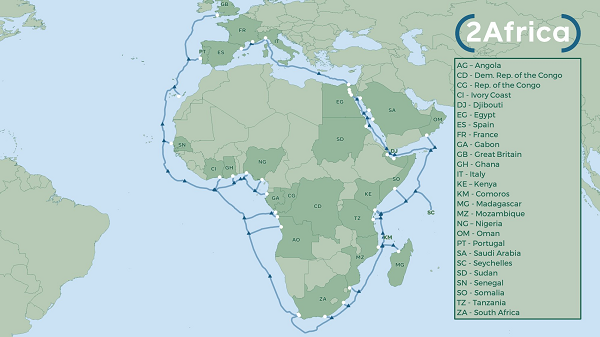 2Africa web connectivity project diagram
