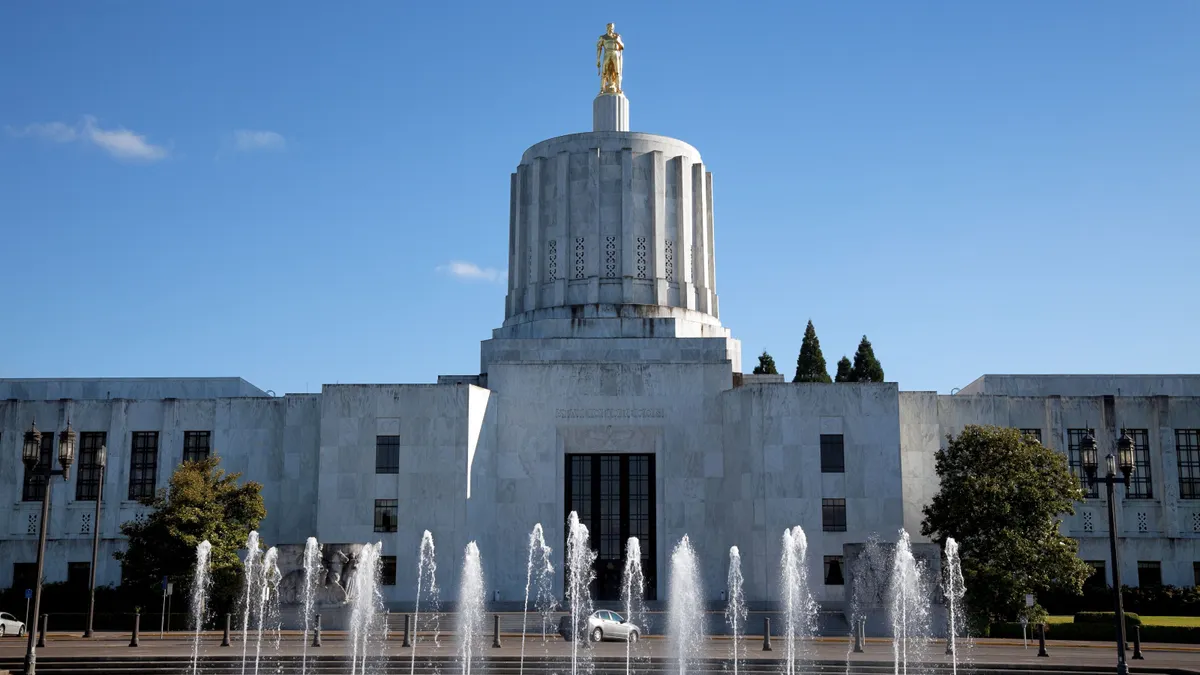 Oregon's state capitol building in Salem, Oregon.