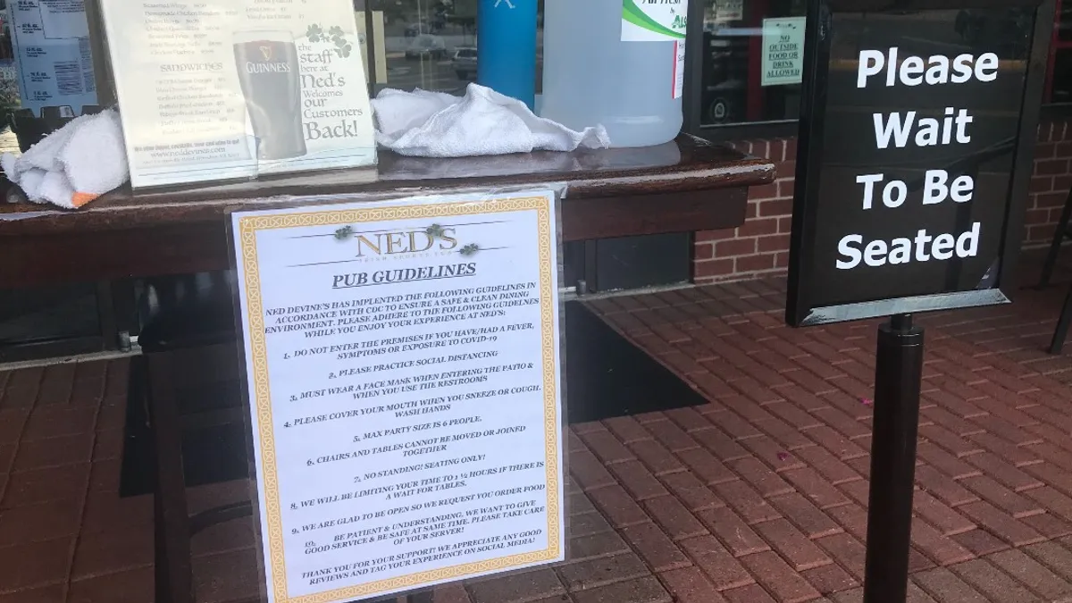 A Northern Virginia pub offering outdoor dining during the novel coronavirus pandemic in 2020