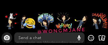 Snapchat Bitmoji sticker responses example