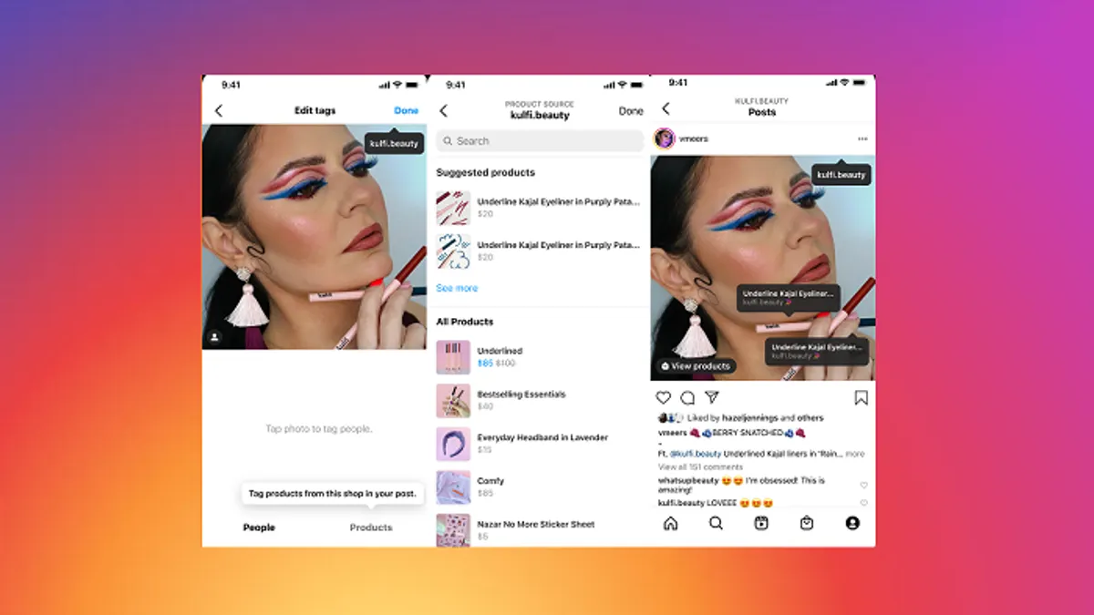 Instagram product tags