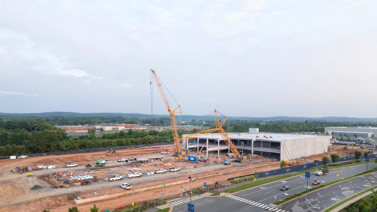 Aerial picture of Microsoft Azure data center campus under construction in Leesburg, Virginia on Aug. 16, 2024.