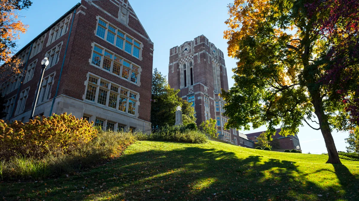 The façade of Ayres Hall at the University of Tennessee, Knoxville.