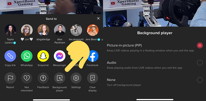 TikTok Background Player option