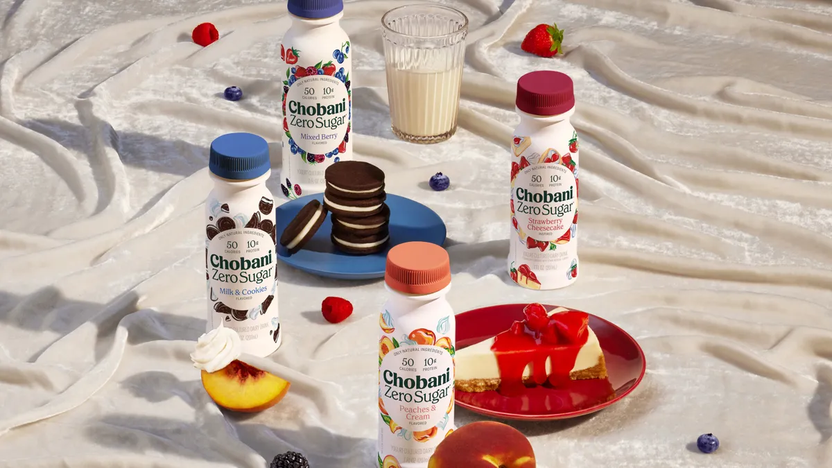 Chobani, zero sugar, drinkable