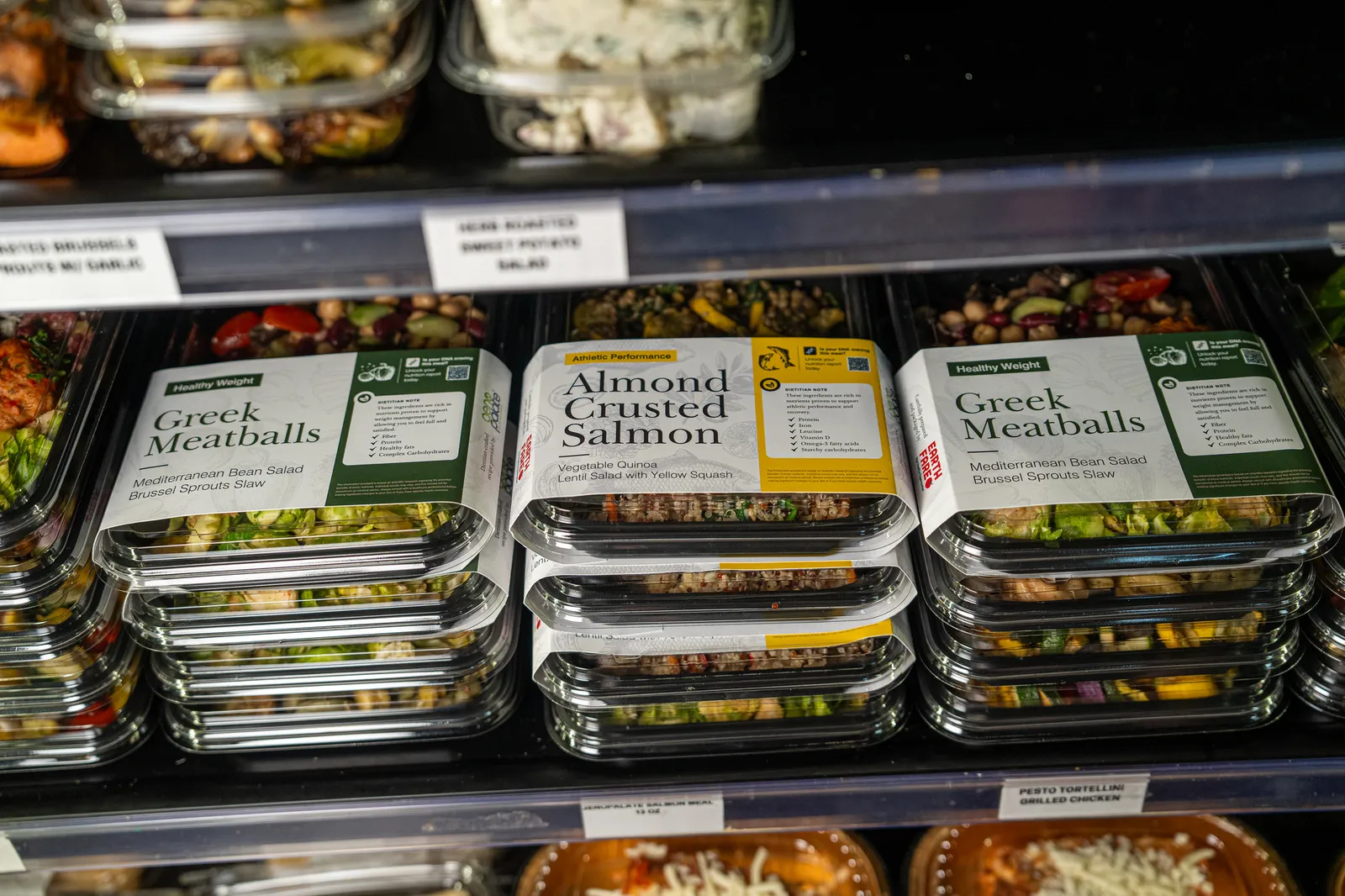 Meal kits in a grocery store.