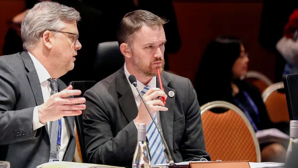 Jamieson Greer, right, at a meeting of Ministers Responsible for Trade of APEC at the Hotel Sheraton Miramar in Vina del Mar, Chile, in May 2019.