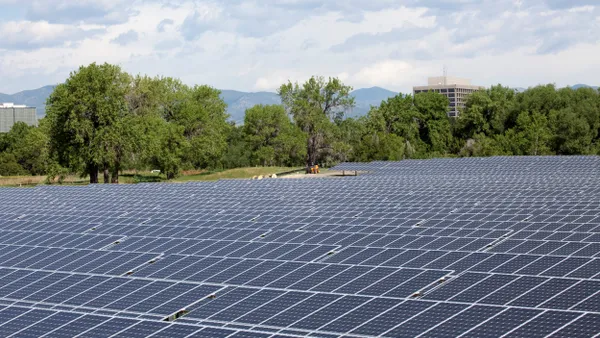 Solar panels on the rooftop of the Denver federal center in Colorado