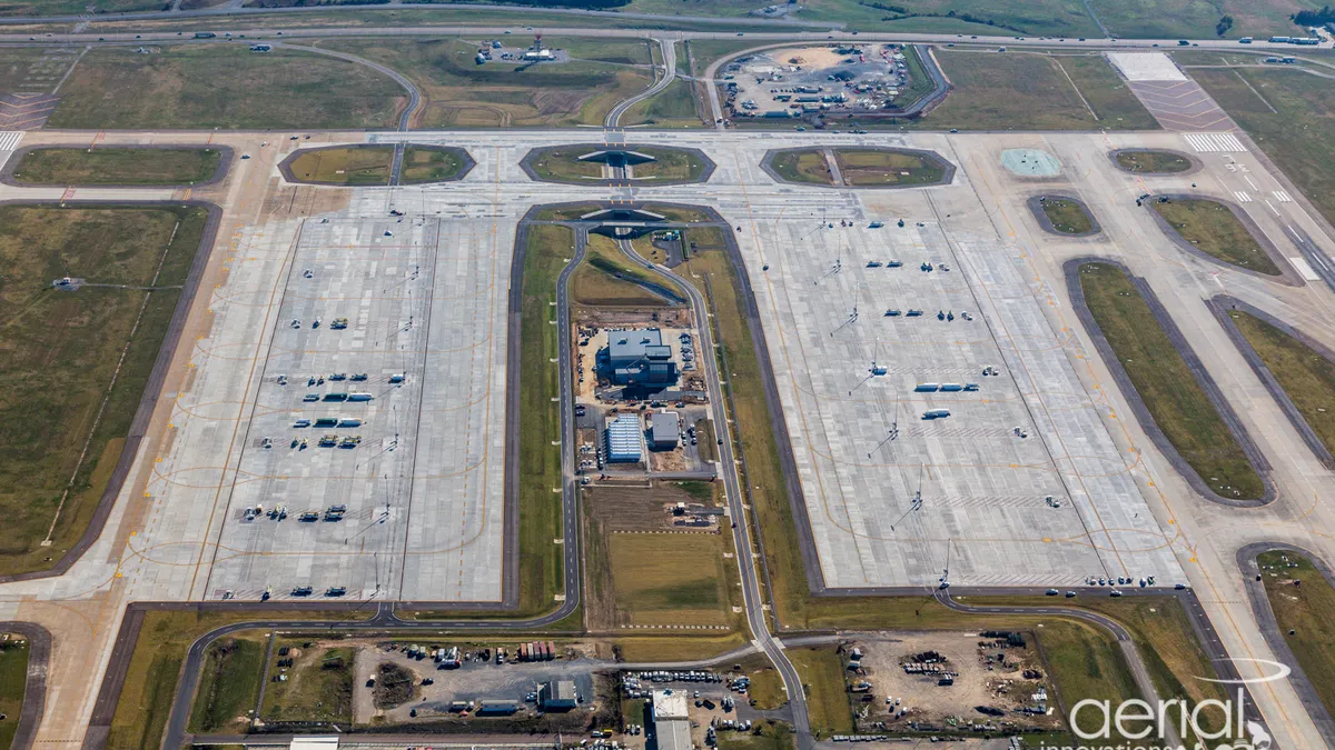 An aerial photo of Memphis International Airport's Consolidated De-Icing Facility.