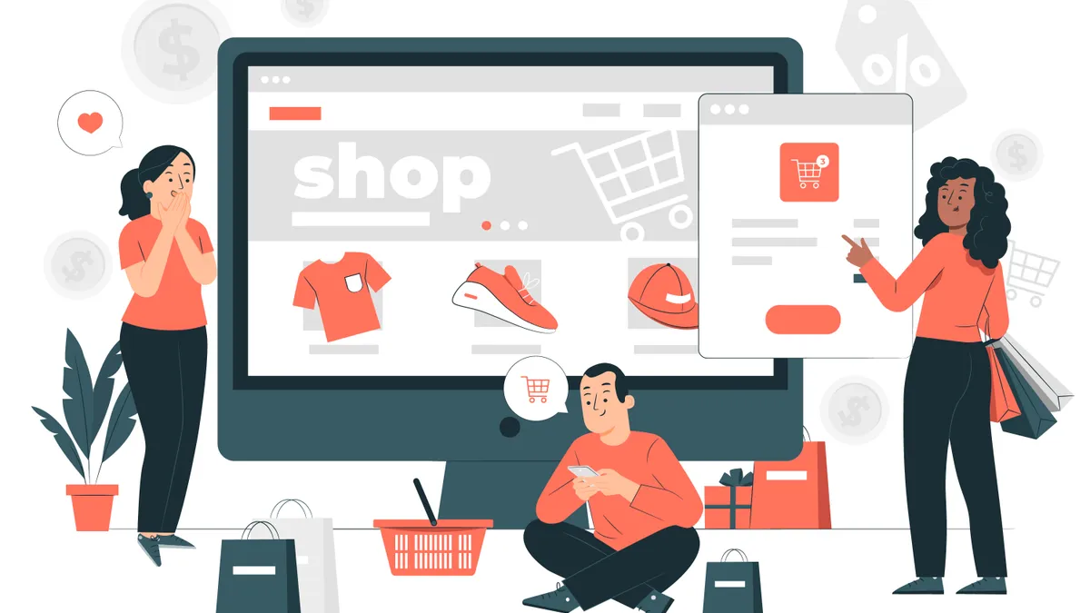 Ecommerce web page concept illustration