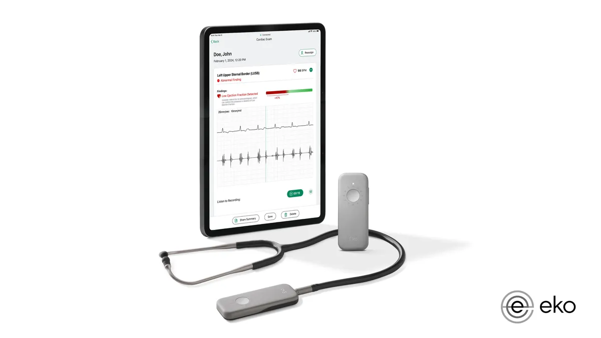 A picture of Eko Health's stethoscope AI system.