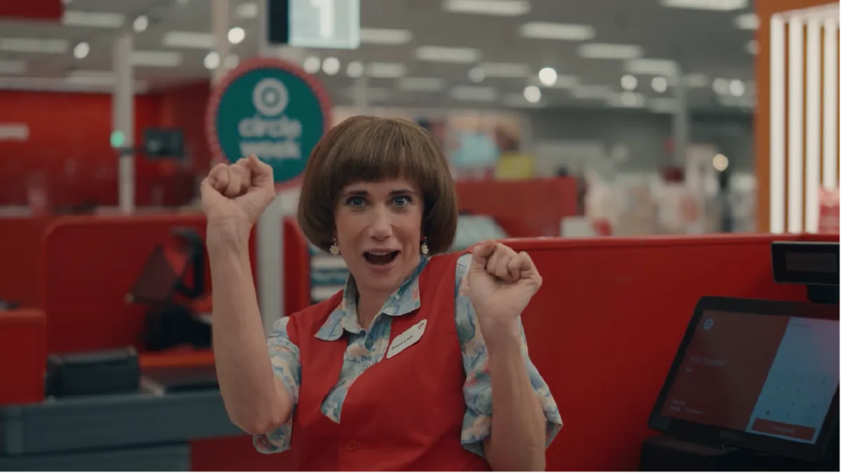 Actor Kristen Wigg as Target Lady in a campaign for the retailer