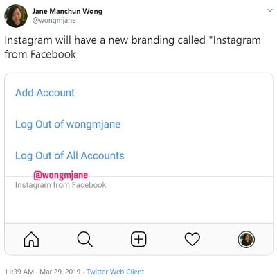 Tweet from Jane Manchun Wong