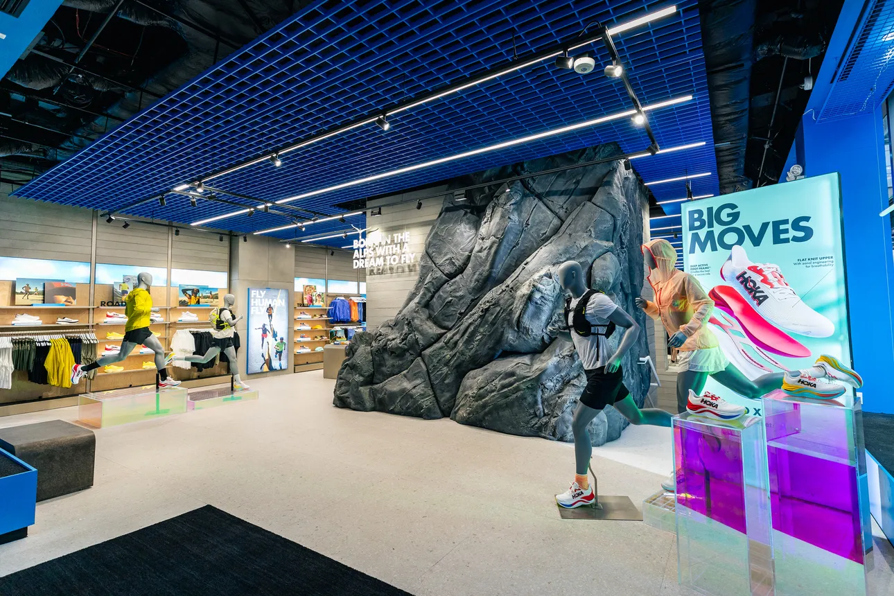 The interior of Hoka&#x27;s New York City flagship location