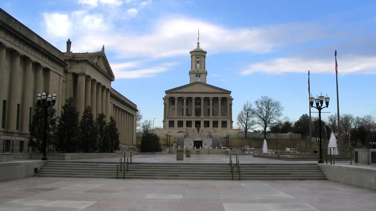 The Tennessee state capitol in Nashville, Tennessee