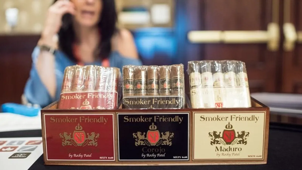 A photo of Smoker-Friendly-branded cigars.