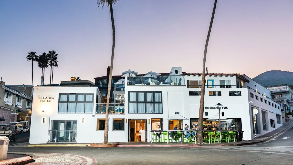 The exterior of Bellanca Hotel.