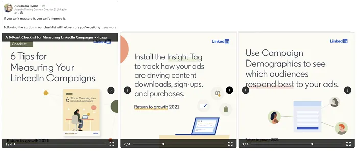 LinkedIn carousel example