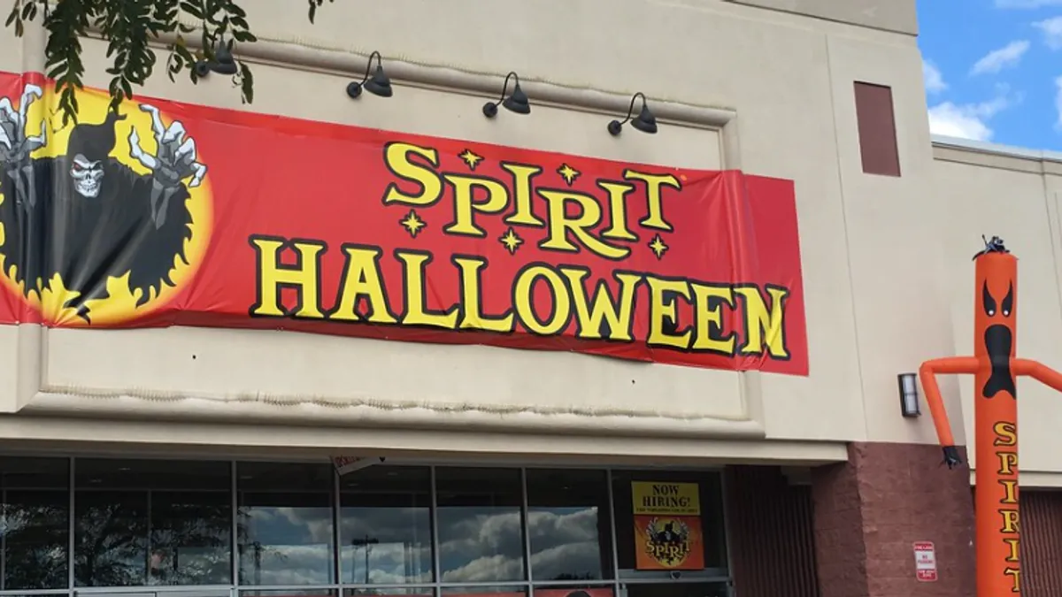 Spirit Halloween storefront.