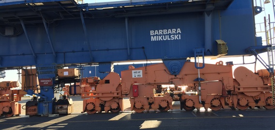 Barbara Mikulski, the crane, at the Port of Baltimore