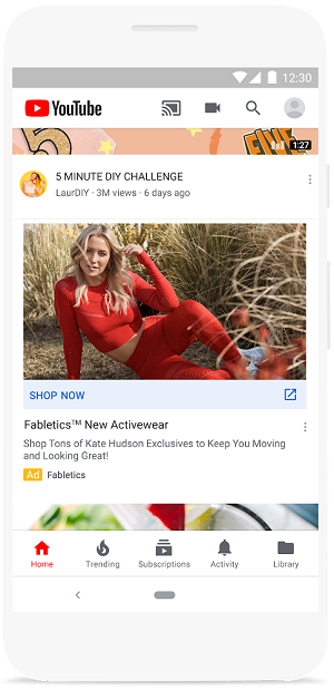 YouTube Discover Ad example