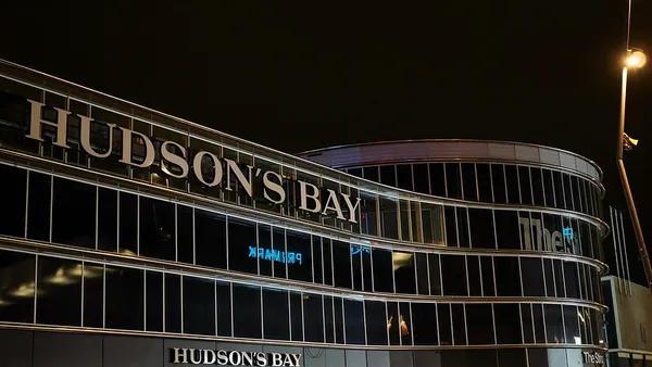 A department store at night.