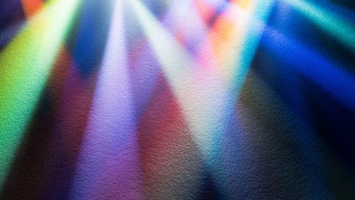 Colorful Light Beam Shining on Paper Texture.