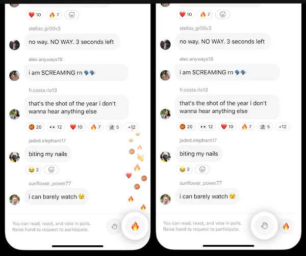 Threads chat reactions