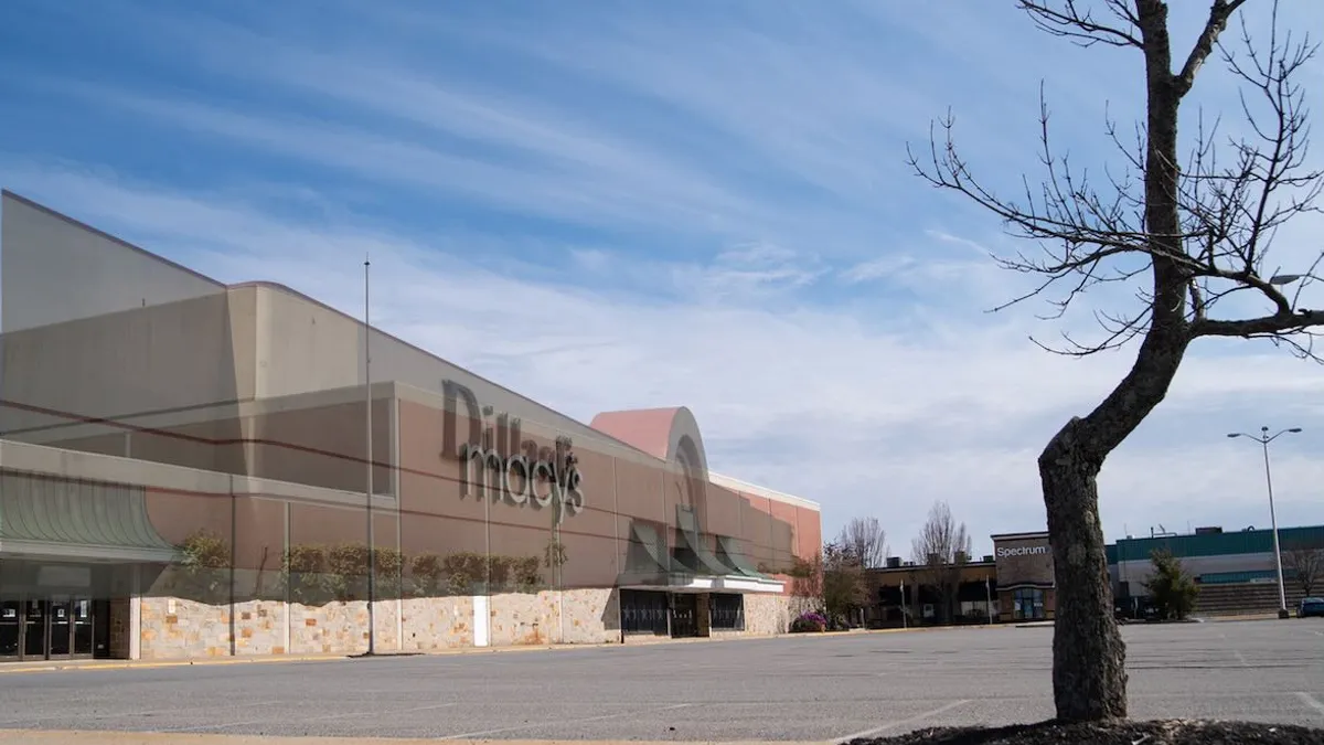 A composite photo of two mall anchors.