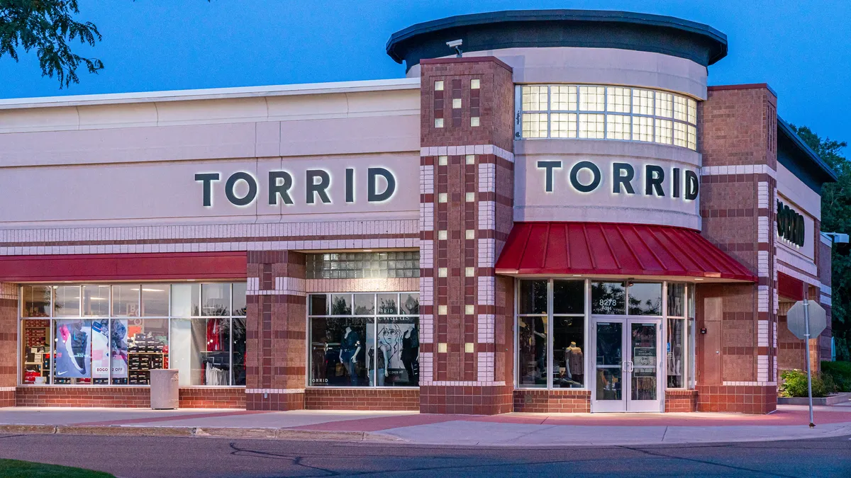 External storefront of a Torrid store.