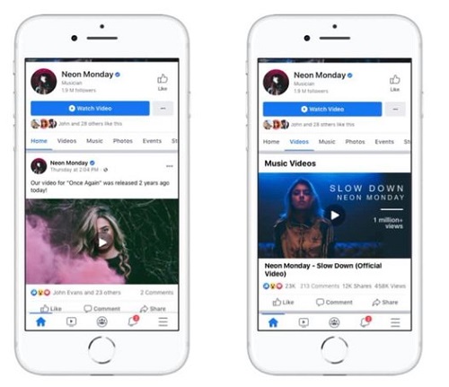 Facebook music clips