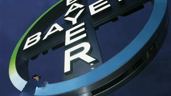 The Bayer logo is cleaned