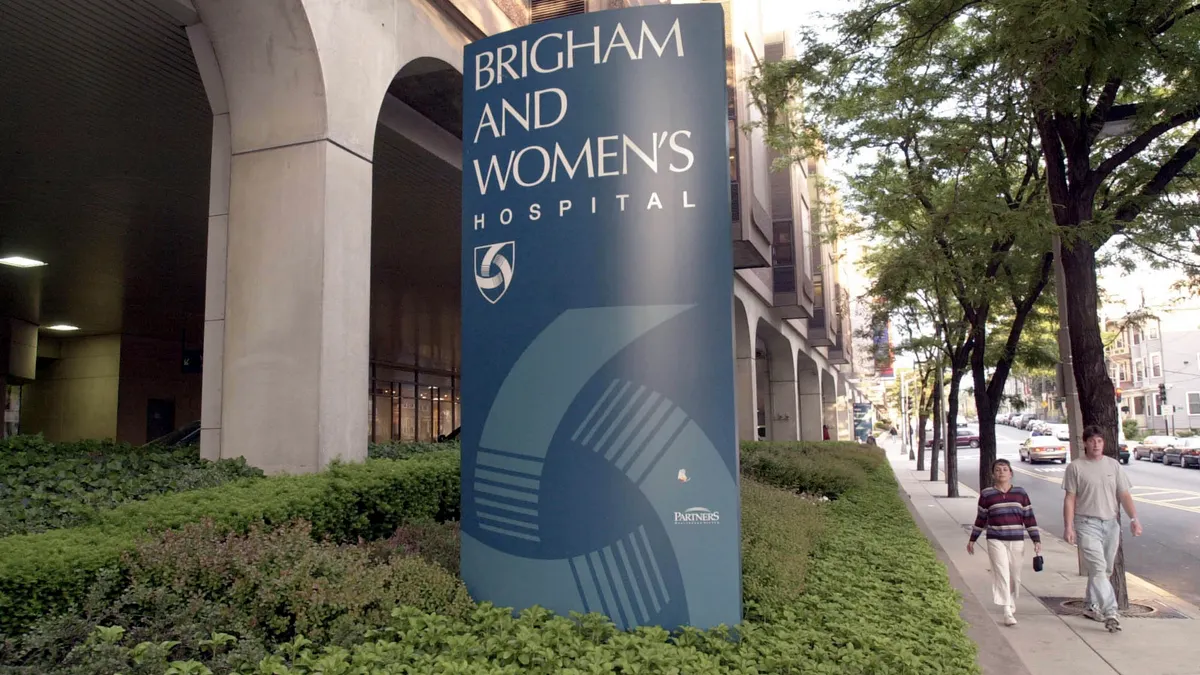 A sign displaying Brigham and Women's Hospital