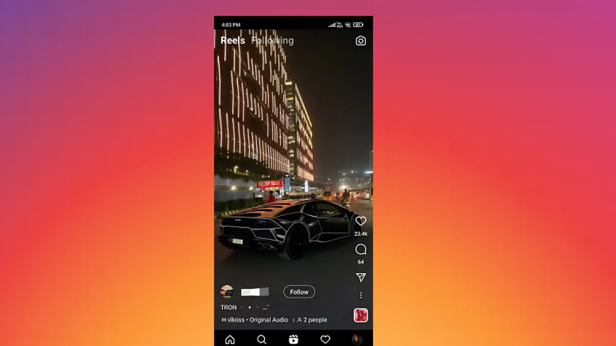 Instagram Reels following tab