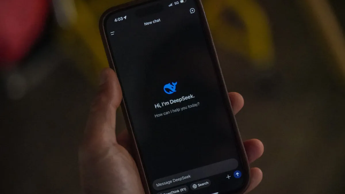 The DeepSeek app is seen on a phone on January 28, 2025 in Hong Kong, China.