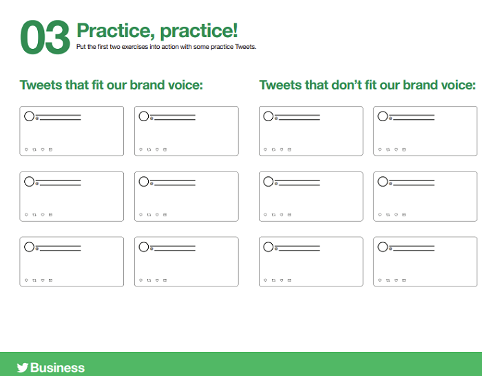 Twitter brand worksheets