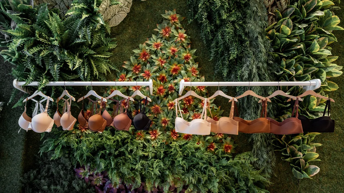 Bras on display in Lively's Austin store