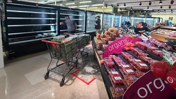 Produce wall being filled