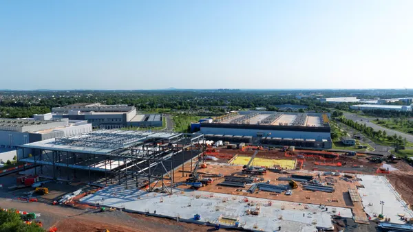 Aerial view of a data center under construction.