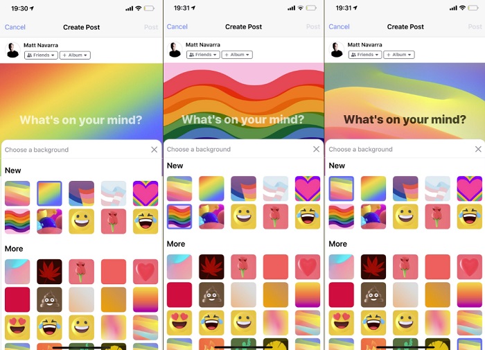 Facebook Pride-themed backgrounds