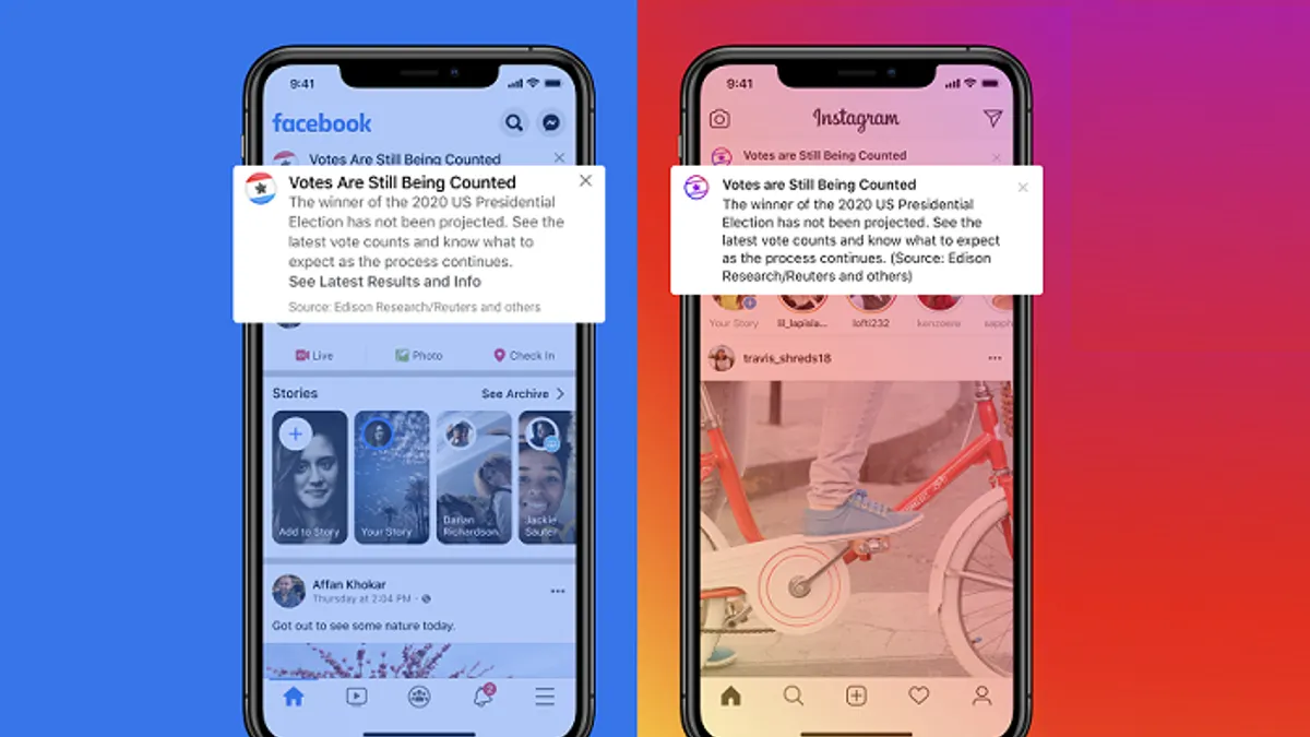Facebook election results